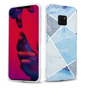 Etui i futerały do telefonów - Pokrowiec Etui Do Huawei MATE 20 PRO w Niebiesko Biało Szary Marmur No. 2 Obudowa Case Cover Silikon Plecki Cadorabo - miniaturka - grafika 1