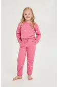 Piżamy dla dziewczynek - Ocieplana piżama Erika różowa w gwiazdki 104 - miniaturka - grafika 1