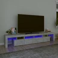 Szafki RTV - vidaXL Szafka pod TV z oświetleniem LED, szarość betonu, 230x36,5x40cm - miniaturka - grafika 1