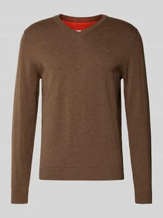 Sweter z dzianiny o kroju regular fit z czystej bawełny - Swetry męskie - miniaturka - grafika 1