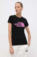 Koszulki sportowe damskie - The North Face t-shirt bawełniany damski kolor czarny - miniaturka - grafika 1