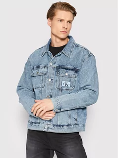 Kurtki męskie - Calvin Klein Jeans Kurtka jeansowa J30J319793 Niebieski Regular Fit - grafika 1