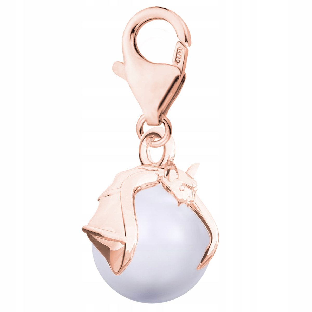 Zawieszka Pozłacana z Nietoperzem Karabińczyk Nietoperz Perła SREBRO 925