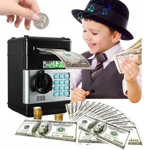 SEJF NA PIENIĄDZE SKARBONKA Bankomat na Monety Banknoty + PIN ELEKTRONICZNY - Skarbonki SEJF NA PIENIĄDZE SKARBONKA Bankomat na Monety Banknoty + PIN ELEKTRONICZNY - Skarbonki - miniaturka - grafika 1