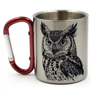 Kubek z nadrukiem Sowy, Metalowy Kubek z Karabińczykiem, 300ml - Kuchnia turystyczne i akcesoria - miniaturka - grafika 1