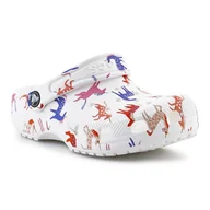 Buty dla dziewczynek - Klapki Crocs Classic Character Print Clog Jr 209695-9CD białe - miniaturka - grafika 1