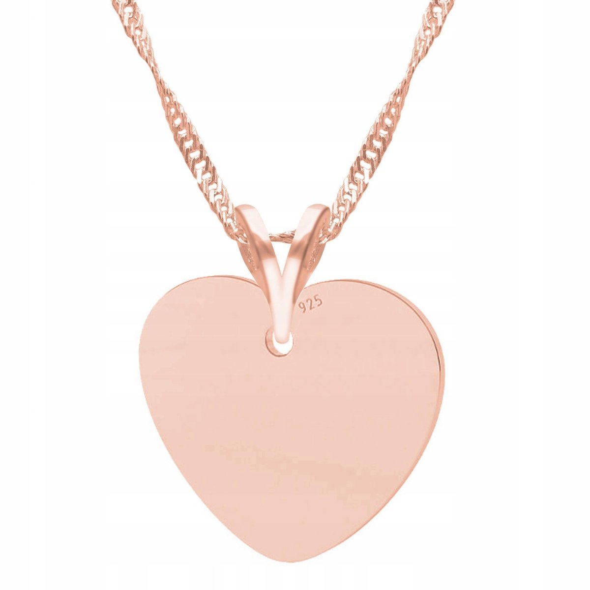 Naszyjnik Pozłacany Blaszka z Sercem Serce Heart Serduszko Love SREBRO 925