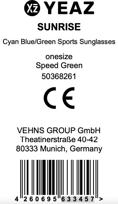 Sportowe okulary przeciwsłoneczne YEAZ Cyan Blue/Green SUNRISE