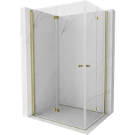 Kabiny prysznicowe - Mexen Mist-F Duo kabina prysznicowa składana 90 x 75 cm, transparent, złota - 8A6-090L-075P-50-00 - miniaturka - grafika 1
