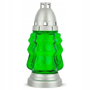 Znicz Choinka Mini DP254 Zielony 20 cm Znicz Szklany z Wkładem Wymiennym - Lampiony i znicze - miniaturka - grafika 1