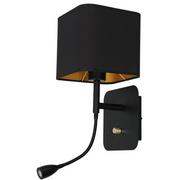 Lampy ścienne - Milagro Kinkiet NAPOLI BLACK/GOLD 1xE27 + 1W LED ML6366 - miniaturka - grafika 1