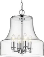 Lampy sufitowe - LAMPA WISZĄCA Prague szklana, metalowe, srebrne detale w klasycznym stylu - miniaturka - grafika 1