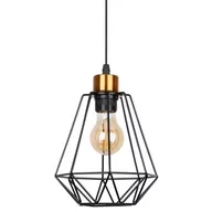 Lampy sufitowe - Wisząca lampa Primo 31-06189 Candellux klosz druciany złota czarna - miniaturka - grafika 1