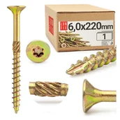 Wkręty - Wkręty ciesielskie z łbem stożkowym 6x220mm 1szt. - miniaturka - grafika 1