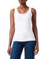 Koszulki i topy damskie - TOM TAILOR Damski Basic Top z wyszywanym logo 1032034, 20000 - White, XXL - miniaturka - grafika 1