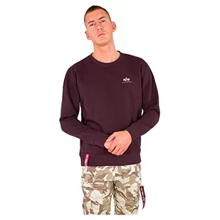 ALPHA INDUSTRIES Basic S Logo Męska Bluza, Czerwony (Deep Maroon - 21), L - Bluzy męskie - miniaturka - grafika 1