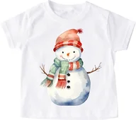 Koszulki dla dziewczynek - Koszulka z bałwankiem dla dziecka santa92 - miniaturka - grafika 1