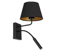 Lampy ścienne - Kinkiet Soho, stożkowy, lampka czarny/złoty - miniaturka - grafika 1
