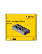 Części i akcesoria do laptopów - Delock External SS USB Hub 7Ports + Switch - 63669 - miniaturka - grafika 1