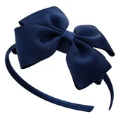 Ozdoby do włosów - Opaska do Włosów Granatowa na Głowę z Kokardą dla Dziewczynki Lekka - miniaturka - grafika 1