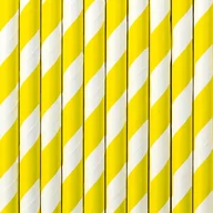 Słomki do napojów - Słomki papierowe, Paski, żółte, 19,5 cm, 10 sztuk - miniaturka - grafika 1