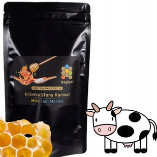 Krówki Miód i Słony Karmel z Solą Morską Raglan Polski Producent 145g - Cukierki - miniaturka - grafika 1