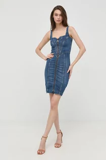 Sukienki - Guess sukienka jeansowa mini dopasowana - grafika 1