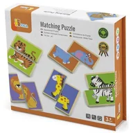 Puzzle - VIGA TOYS Drewniana Układanka Puzzle Dzikie Zwierzęta Safari Memo 50842 - miniaturka - grafika 1