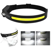 Latarki - Czołówka - Cob + Led, Czujnik Ruchu, Mocny Akumulator 2X 8H Pracy Na Jednym Naładowaniu - miniaturka - grafika 1