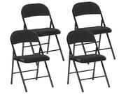 Fotele i krzesła biurowe - Beliani Zestaw 4 krzeseł składanych czarny SPARKS - miniaturka - grafika 1