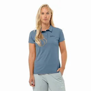 Damska koszulka polo Jack Wolfskin PRELIGHT TRAIL POLO W elemental blue - XS - Koszulki i topy damskie - miniaturka - grafika 1