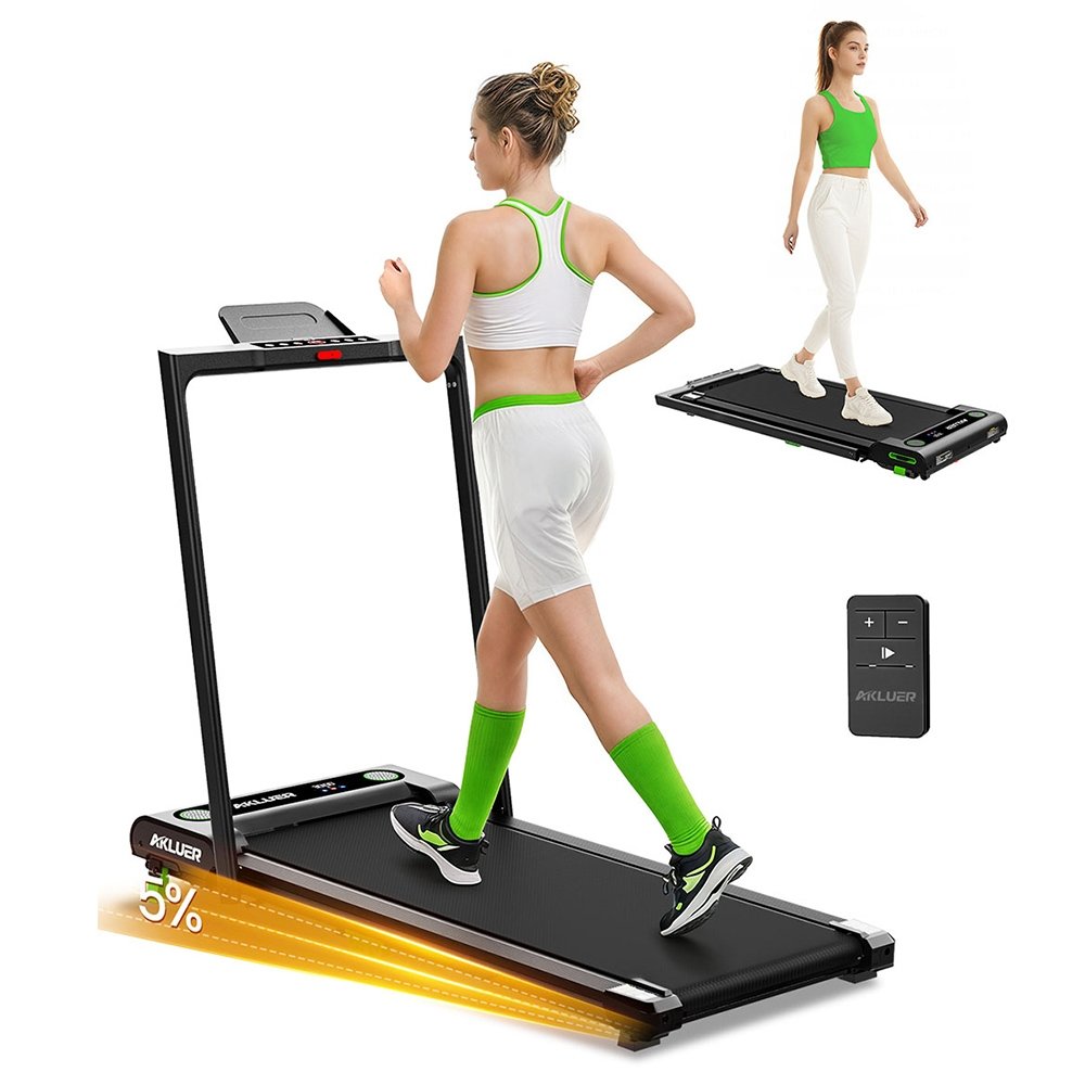 Akluer 480L-B Incline Walking Pad with Foldable Handle 2 5HP Quiet Motor LED Screen