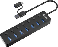 Huby USB - HUB USB Equip Equip USB-Hub 7-Port 3.2 ->7x3.2 5Gbps m.Netzteil sw - miniaturka - grafika 1