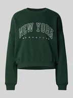 Bluzy damskie - Bluza o luźnym kroju z mieszanki bawełny model ‘SWEAT’ - miniaturka - grafika 1