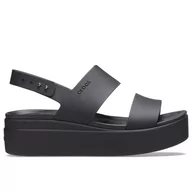 Klapki i japonki damskie - Klapki Crocs Brooklyn Low Wedge 206453-060 - czarne - miniaturka - grafika 1