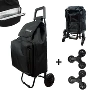 Torby i wózki na zakupy - Wózek Torba Na Zakupy Kółkach Składana Termiczna - miniaturka - grafika 1