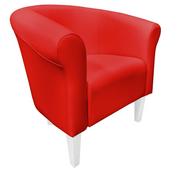 Fotele - ATOS Fotel Milo D15 czerwony nogi 20 białe - miniaturka - grafika 1