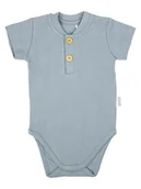 Body dla niemowląt - Chłopięce Body bawełniane krótki rękaw Błękitne, Nicol,r.80 - miniaturka - grafika 1