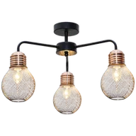 Lampy sufitowe - Elem Aris lampa sufitowa 3-punktowa czarna/miedź 1989/3 BL CO 1989/3 BL CO - miniaturka - grafika 1