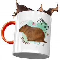 Kubki - Kubek Pomarańczowy Kapibara na Urodziny Prezent z Nadrukiem ze Zdjęciem + Opakowanie na prezent (wzór 02) - miniaturka - grafika 1