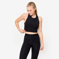 Koszulki sportowe damskie - Koszulka fitness damska Domyos crop top bez rękawów - miniaturka - grafika 1