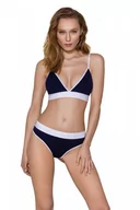Bielizna sportowa damska - PS007 TOP navy blue biustonosz bawełniany - PASSION sport edition - miniaturka - grafika 1