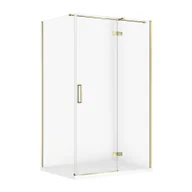 Kabiny prysznicowe - Kabina prysznicowa Cersanit Jota 120x90x195 prostokątna złoty transparentne z brodzikiem tako slim biały mat S601-408 - miniaturka - grafika 1