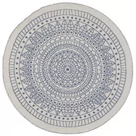 Dywany zewnętrzne - Beliani Dywan na zewnątrz niebiesko-biały 140 cm dwustronny YALAK - miniaturka - grafika 1