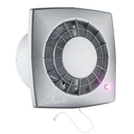 Wentylatory łazienkowe - Wentylator łazienkowy WGS100W satyna srebrna, 0,59 kg, Ø100, włącznik pociągany AWENTA - miniaturka - grafika 1