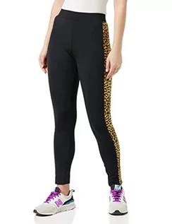 Legginsy - Urban Classics Damskie legginsy z nadrukiem zwierzęcym, spodnie do jogi, do fitnessu, długie spodnie streetwear i sportowe z bocznym wzorem futra zwierzęcego - grafika 1