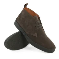 Botki męskie - Buty męskie chukka z naturalnego zamszu ciemny brąz rozmiar 44 - miniaturka - grafika 1