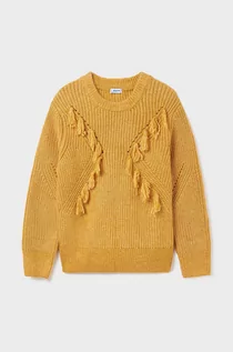 Swetry dla dziewczynek - Mayoral sweter dziecięcy kolor żółty - grafika 1
