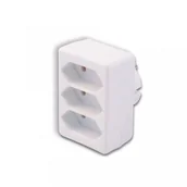 Przedłużacze i rozgałęźniki - Rozgałęźnik 3 gniazda bez uziemienia płaskie biały - miniaturka - grafika 1