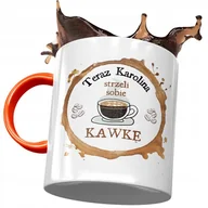 Kubki - Kubek Pomarańczowy Dla Karoliny Koleżanki Prezent z Nadrukiem ze Zdjęciem + Opakowanie na prezent (wzór 03) - miniaturka - grafika 1